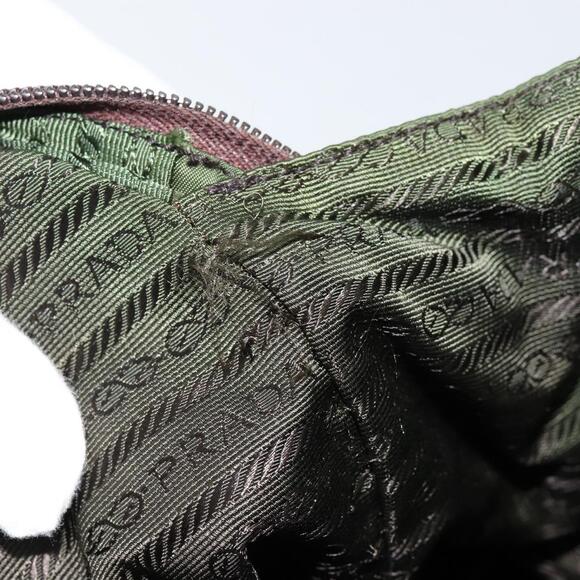 PRADA Hand Bag Nylon Khaki Silver Auth 151267 - Picture 11 of 16